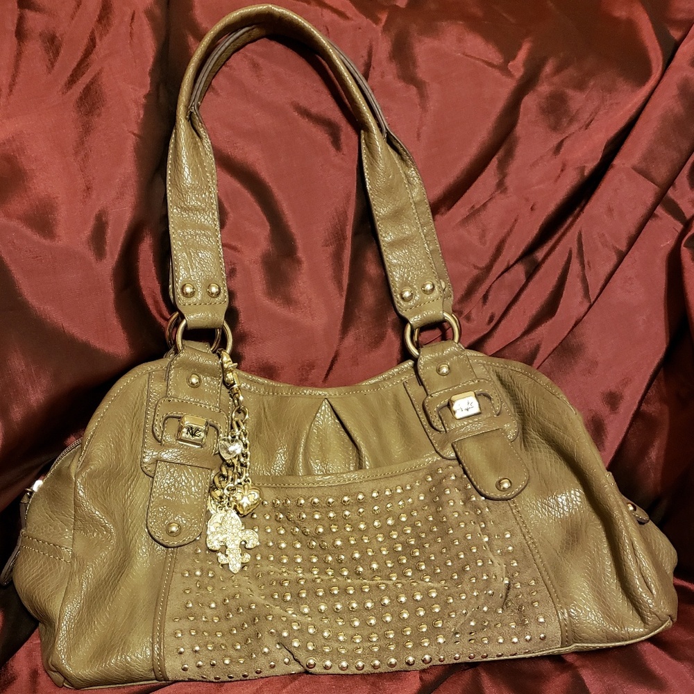 Kathy Van Zeeland Studded Bag Taupe